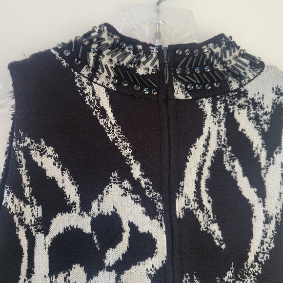 WHBM black and white beaded knit top - Picture 6 of 8